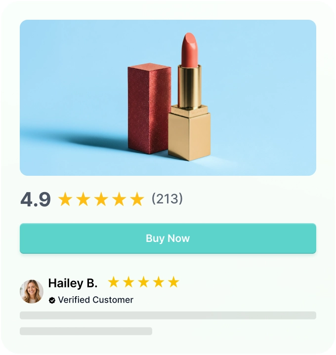 Screenshot of a Review Nugget highlighting a persuasive review quote beside a product buy button