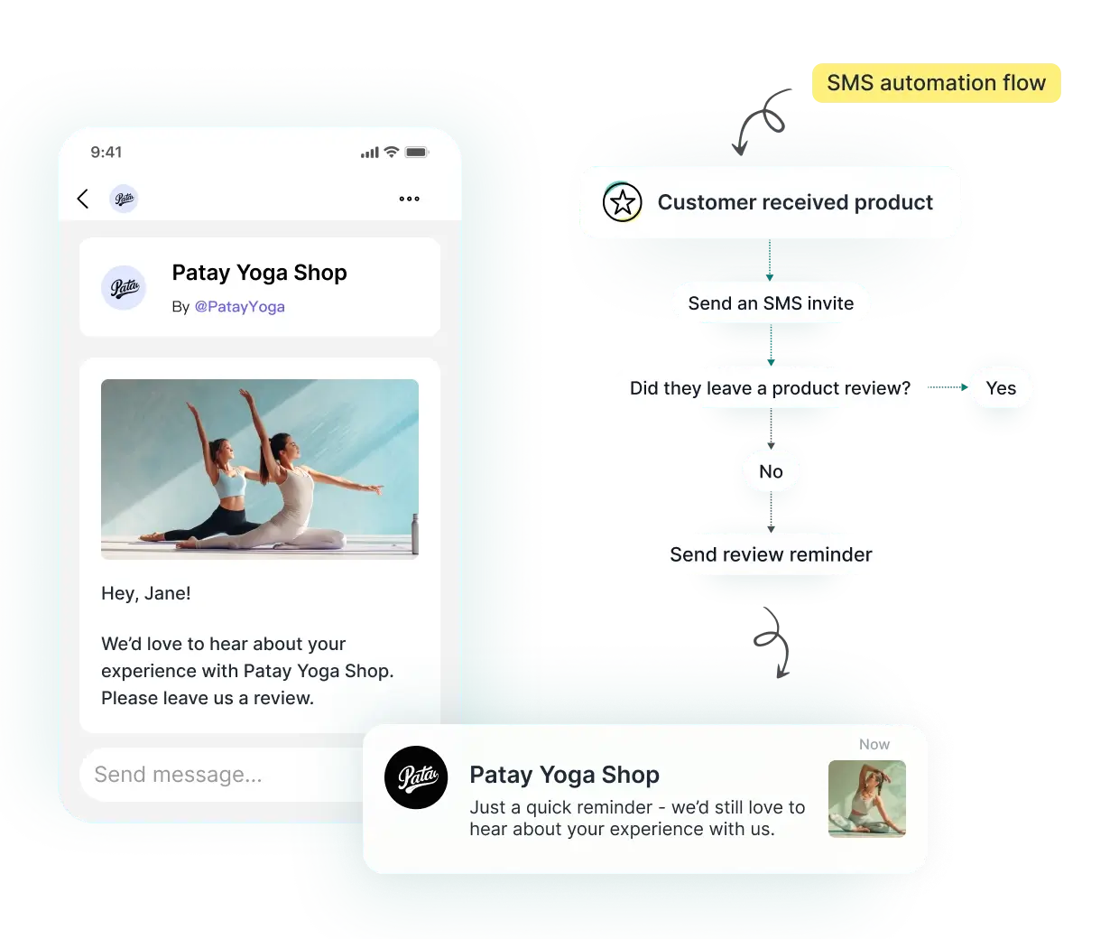 Collect reviews easily with REVIEWS.io SMS feature.