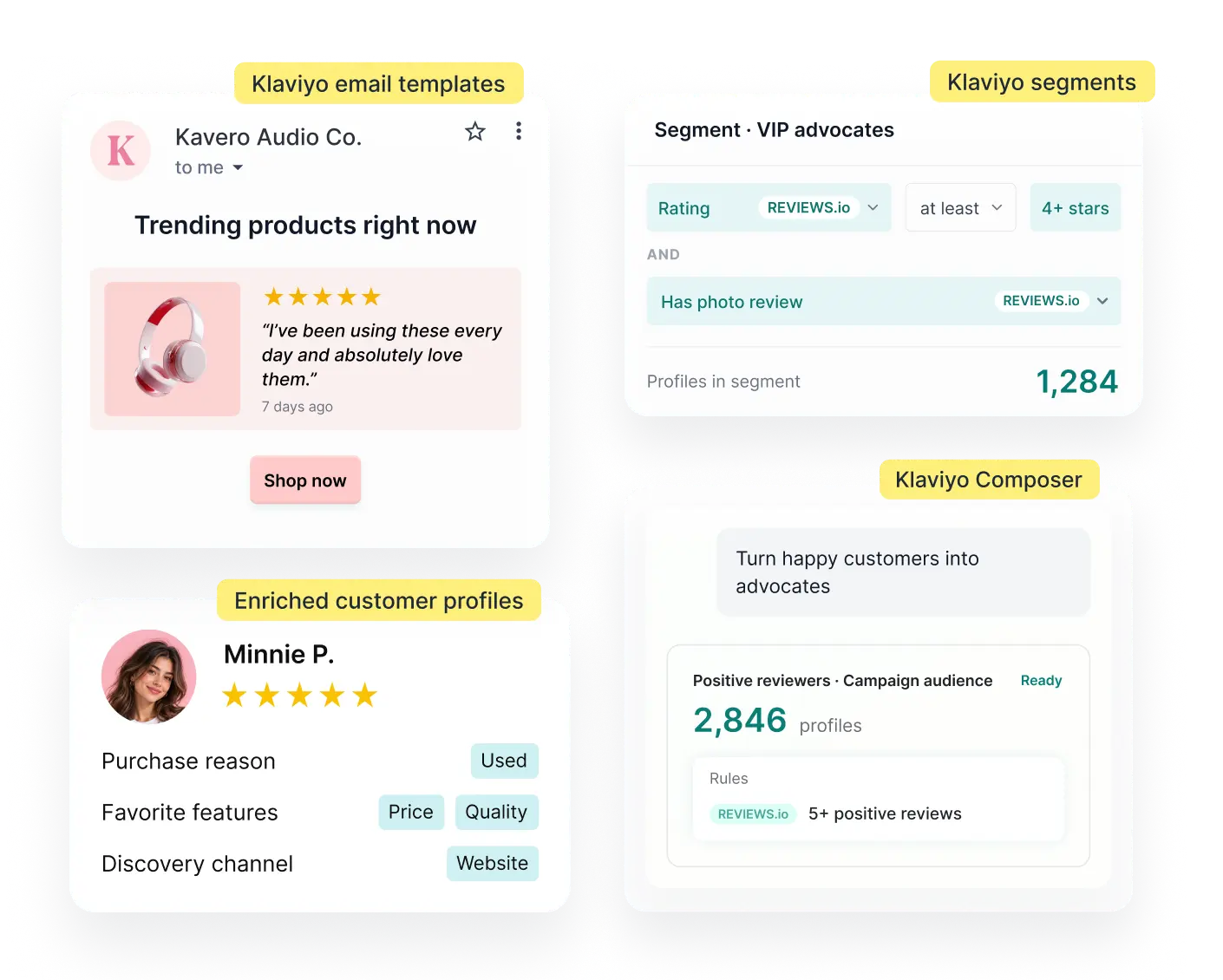 Collect feedback easily with REVIEWS.io surveys feature.